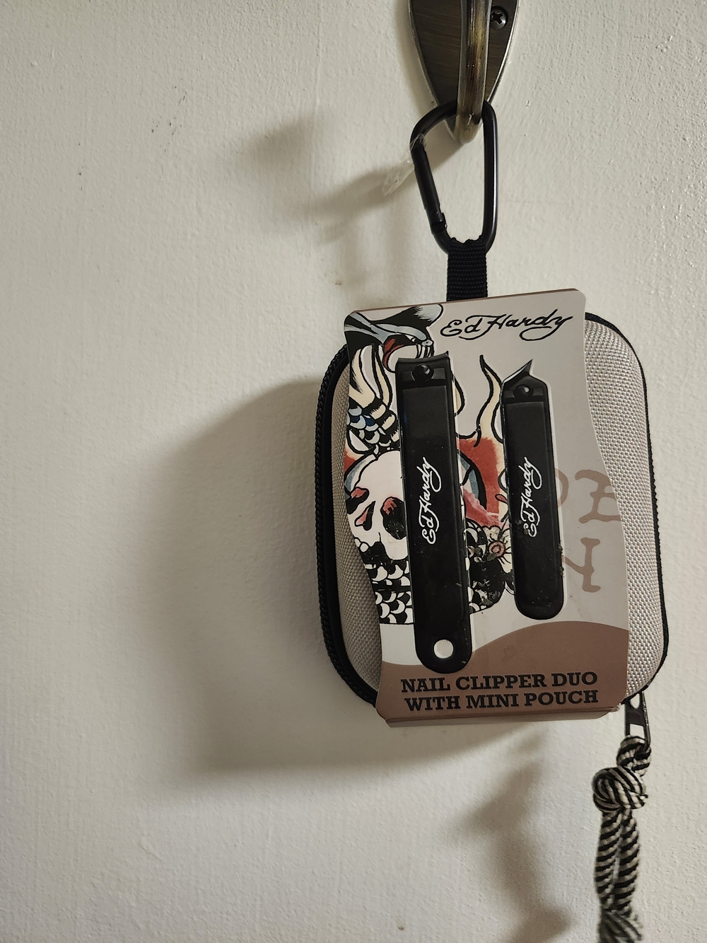 Ed Hardy Black Nail Clipper Duo with Mini Pouch
